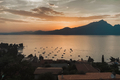 Ausblick vom Wohnzimmer abends - vista lago dal soggiorno al tramonto